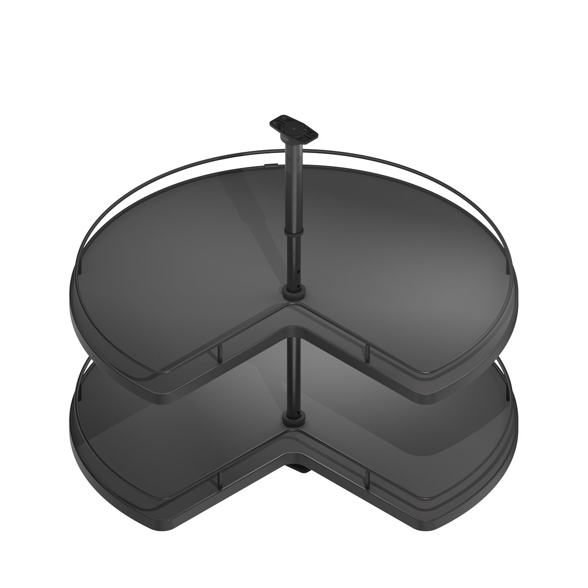 Draaicarrousel 3/4 rond - Plateaus - antraciet