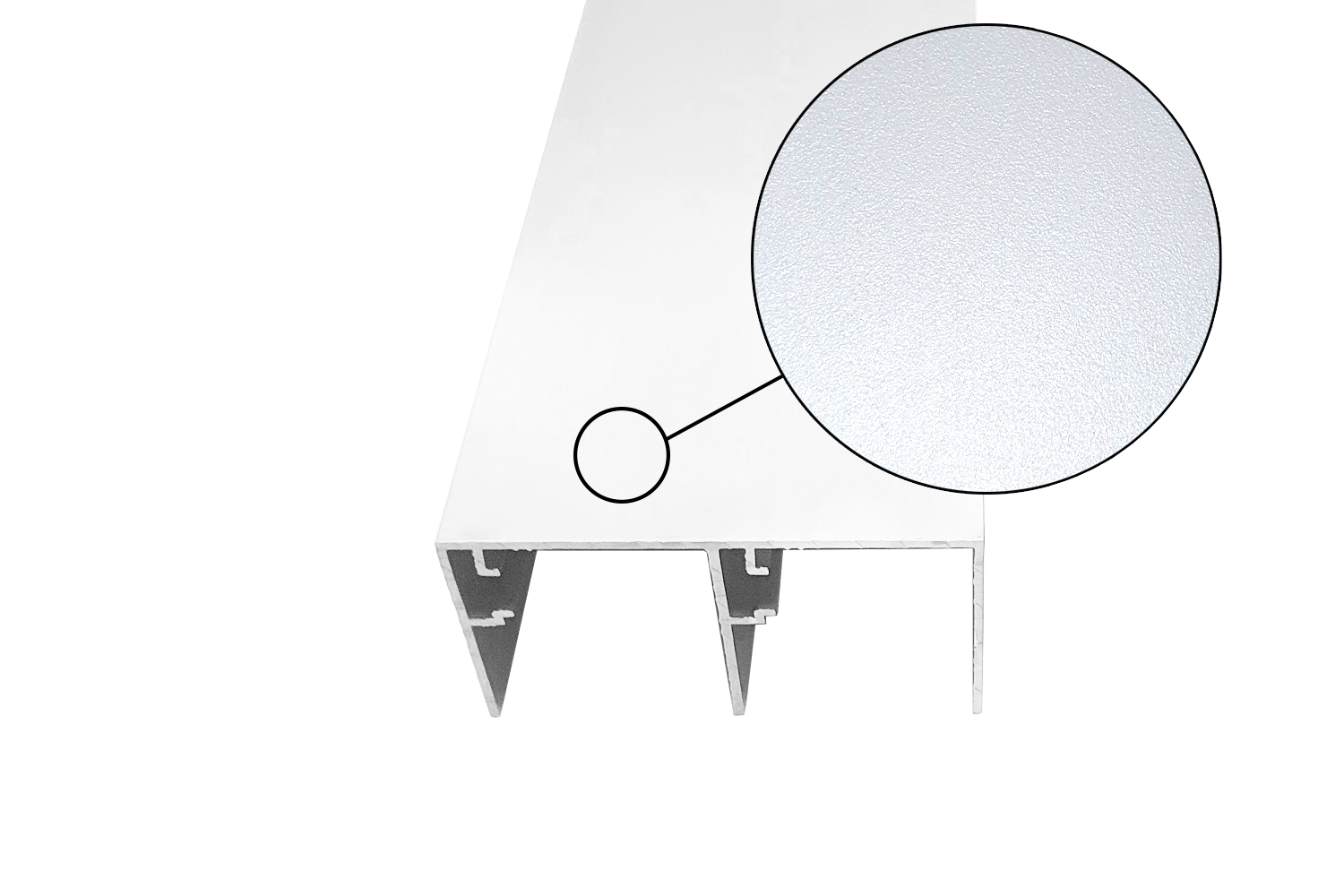 Bovenrail - voor Junior 6 - 5100mm - aluminium - mat wit structuur