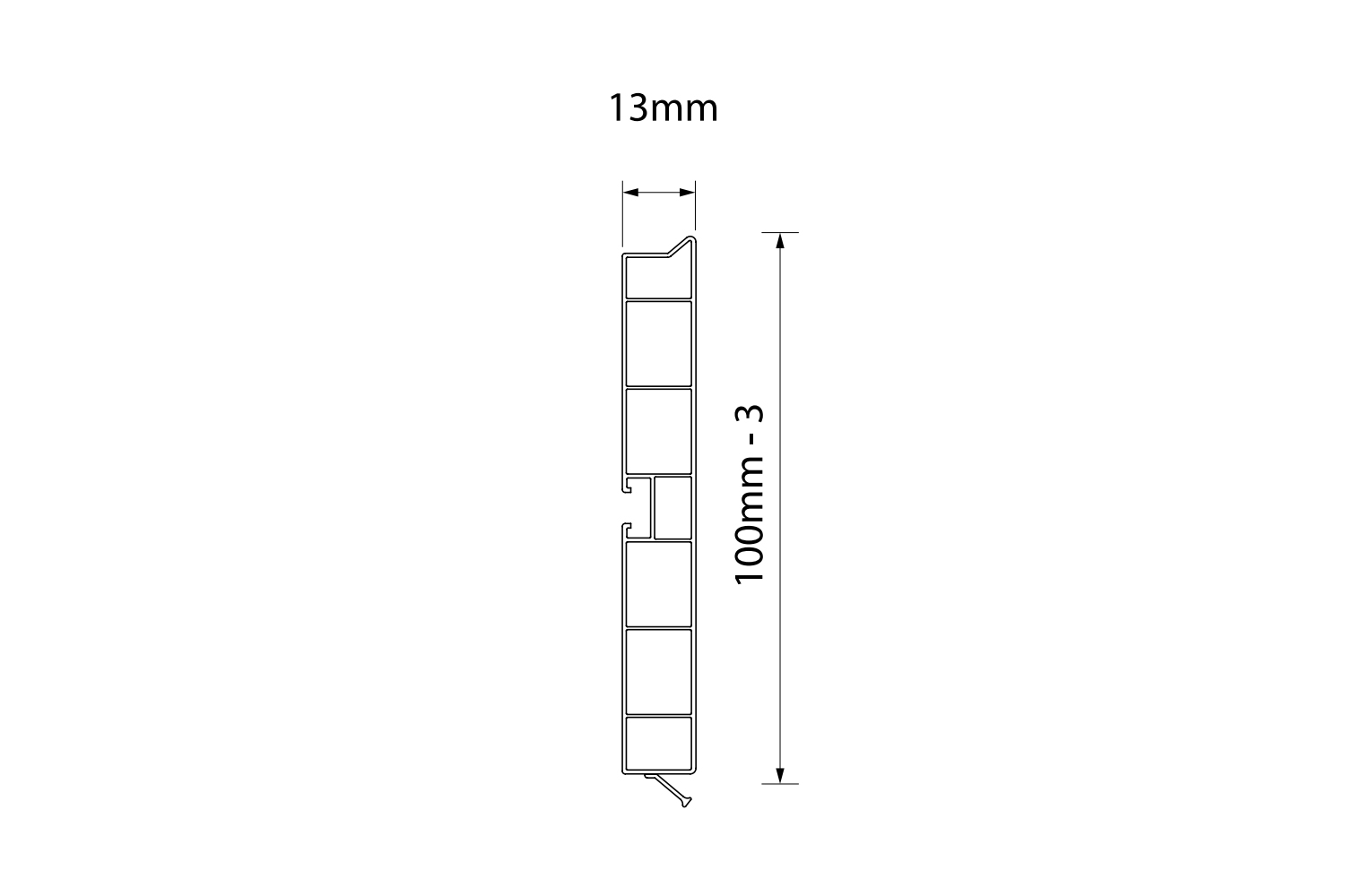 Keukenplinten - mat zwart - 10cm hoog - monsterstukje