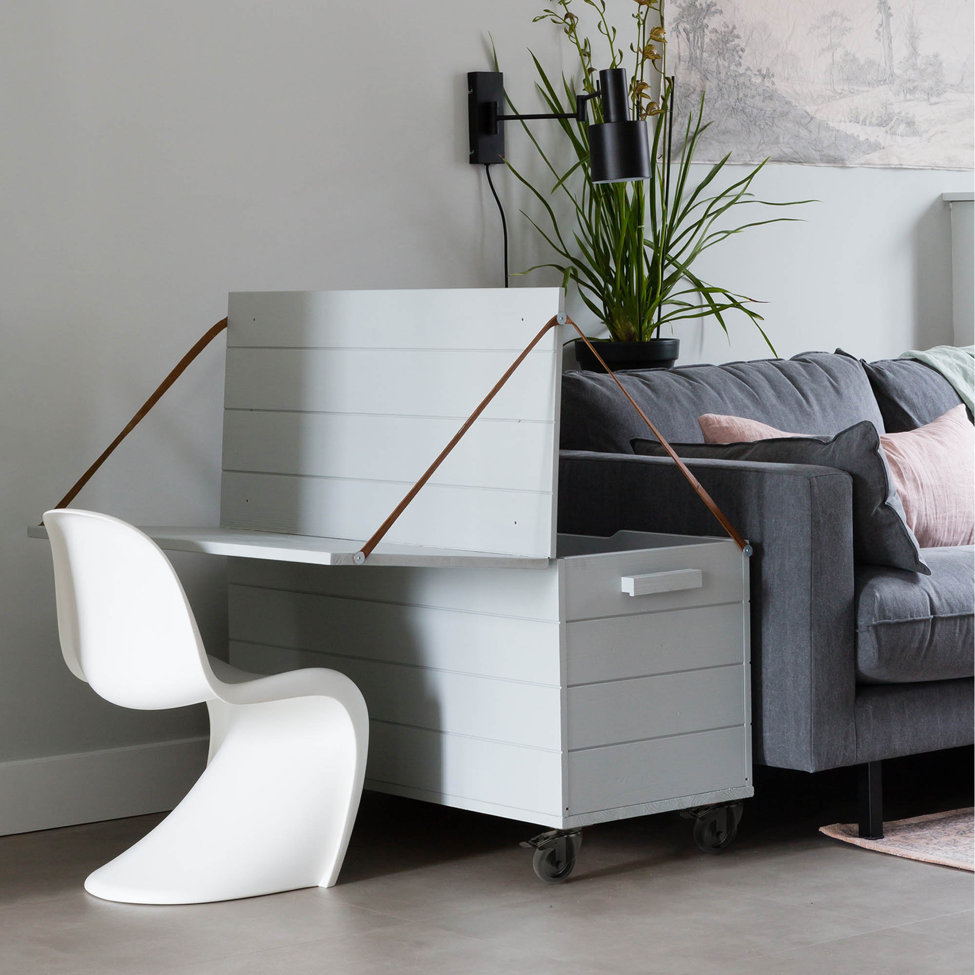 Zwart design bokwiel - plaatbevestiging
