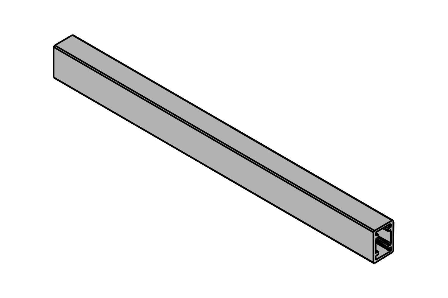 Aluminium reling voor front - binnenlade - Slimbox