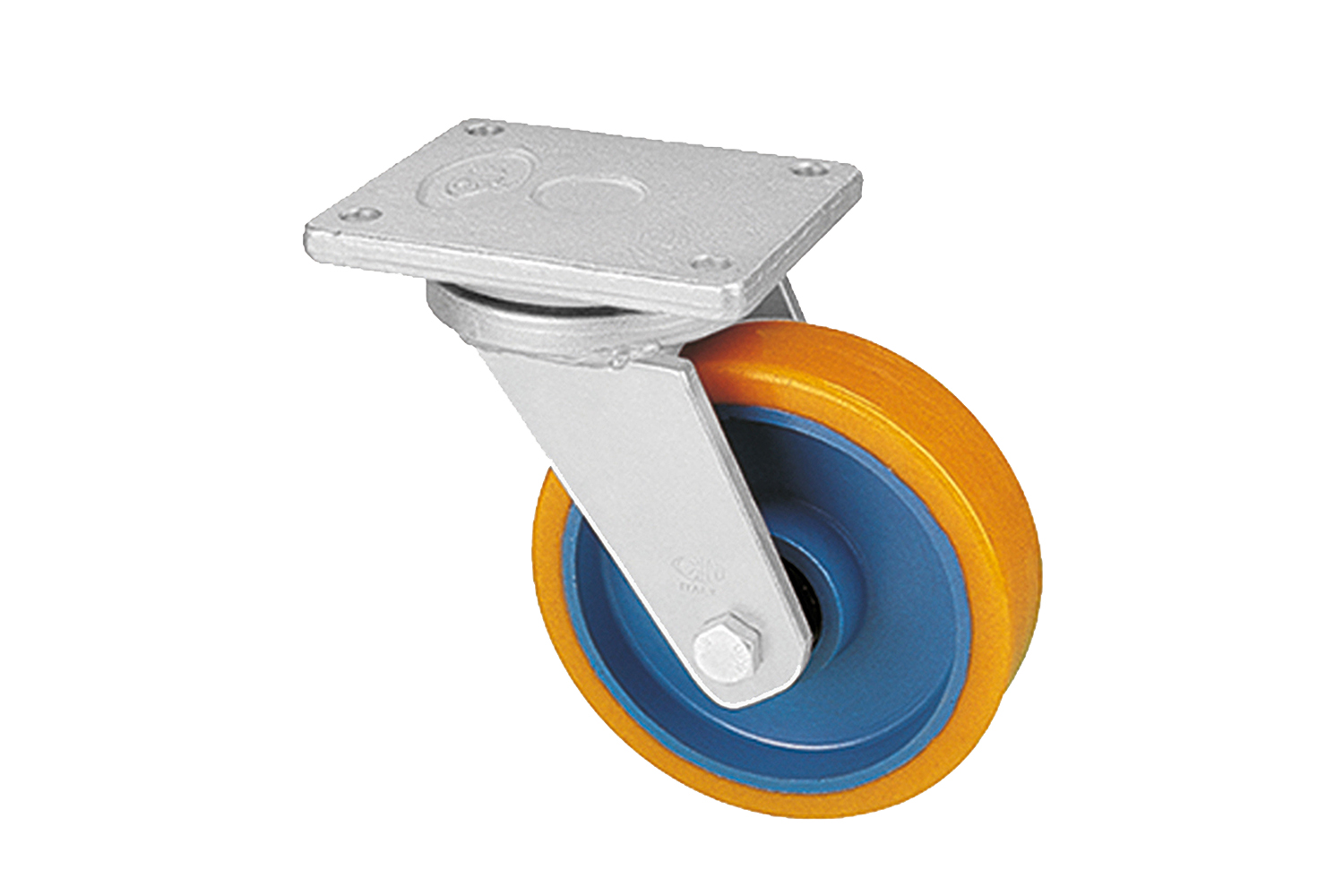 Zwenkwielen met PU loopvlak en gietijzeren kern - extra zware uitvoering