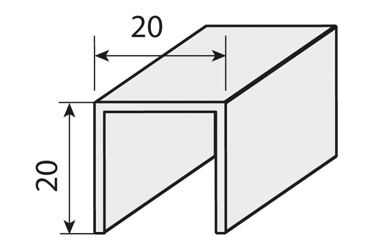Rail voor schuine deur - voor Junior 2S en Junior 6 - 1450mm - aluminium