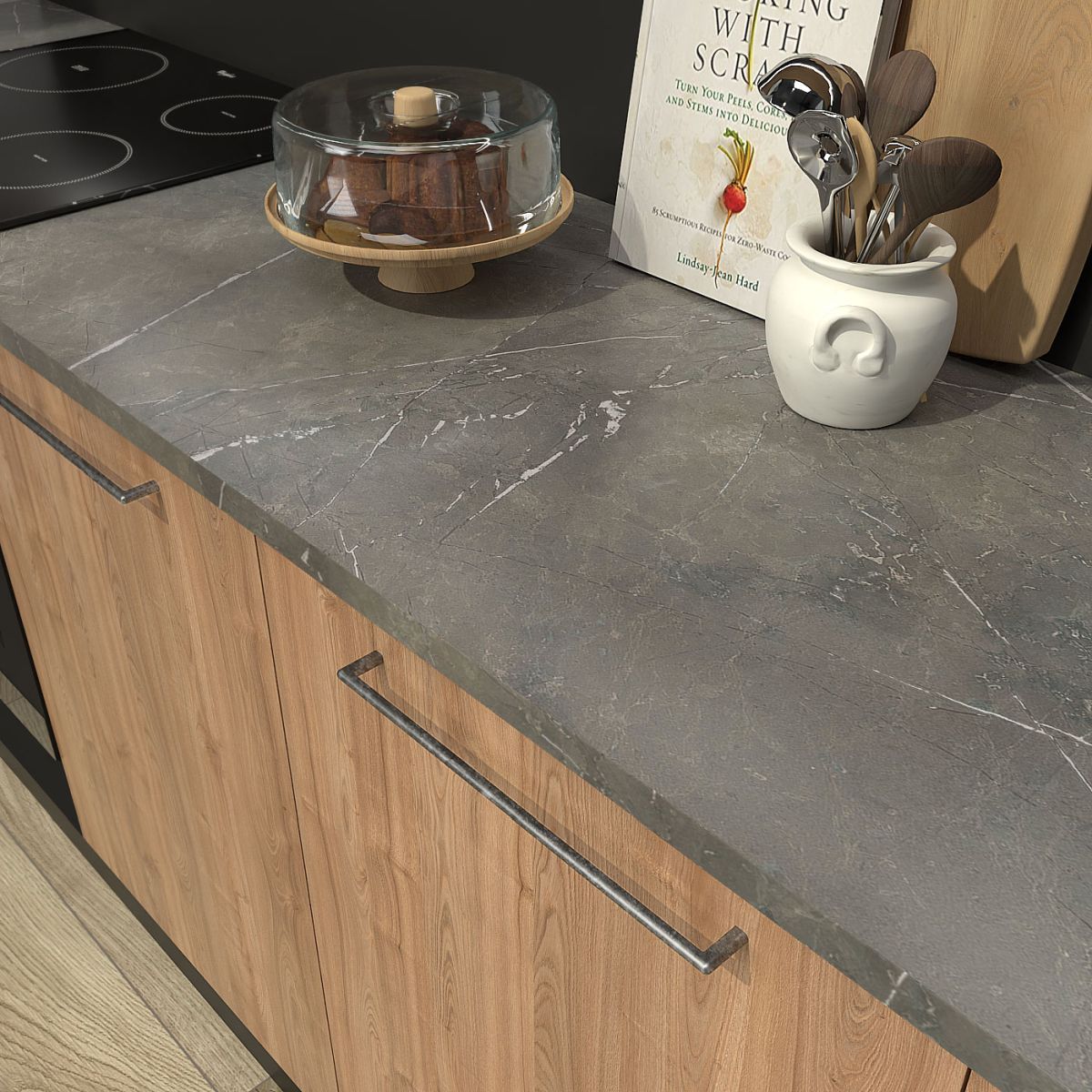 Metalen handgreep - Nox - antiek tin