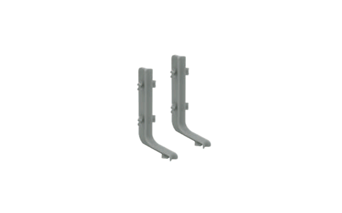 Set afdekkap voor L-greep - open binnenhoek - grijs