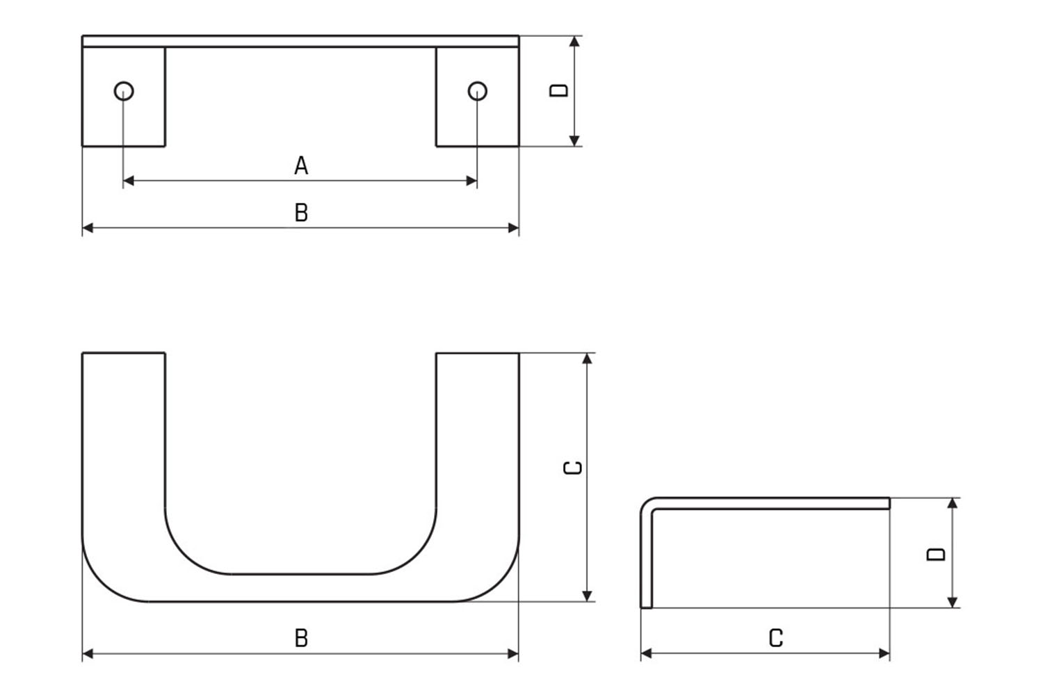Metalen handgreep Lima - RVS