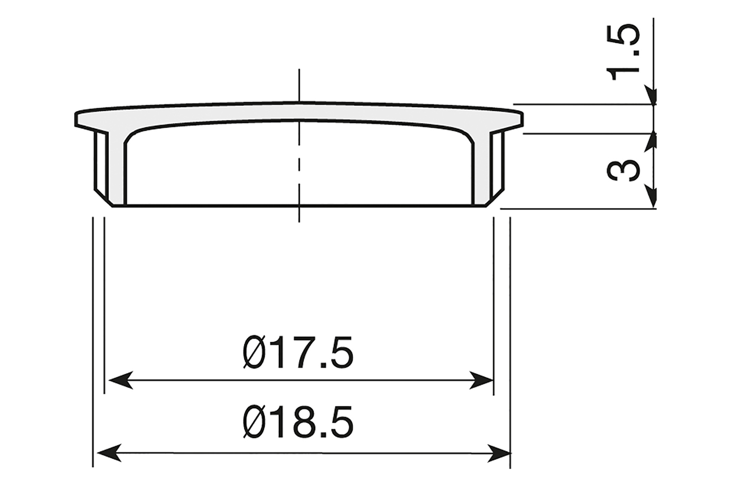 Afdekkap - traser 6 rapid - Ø18mm - wit - kunststof