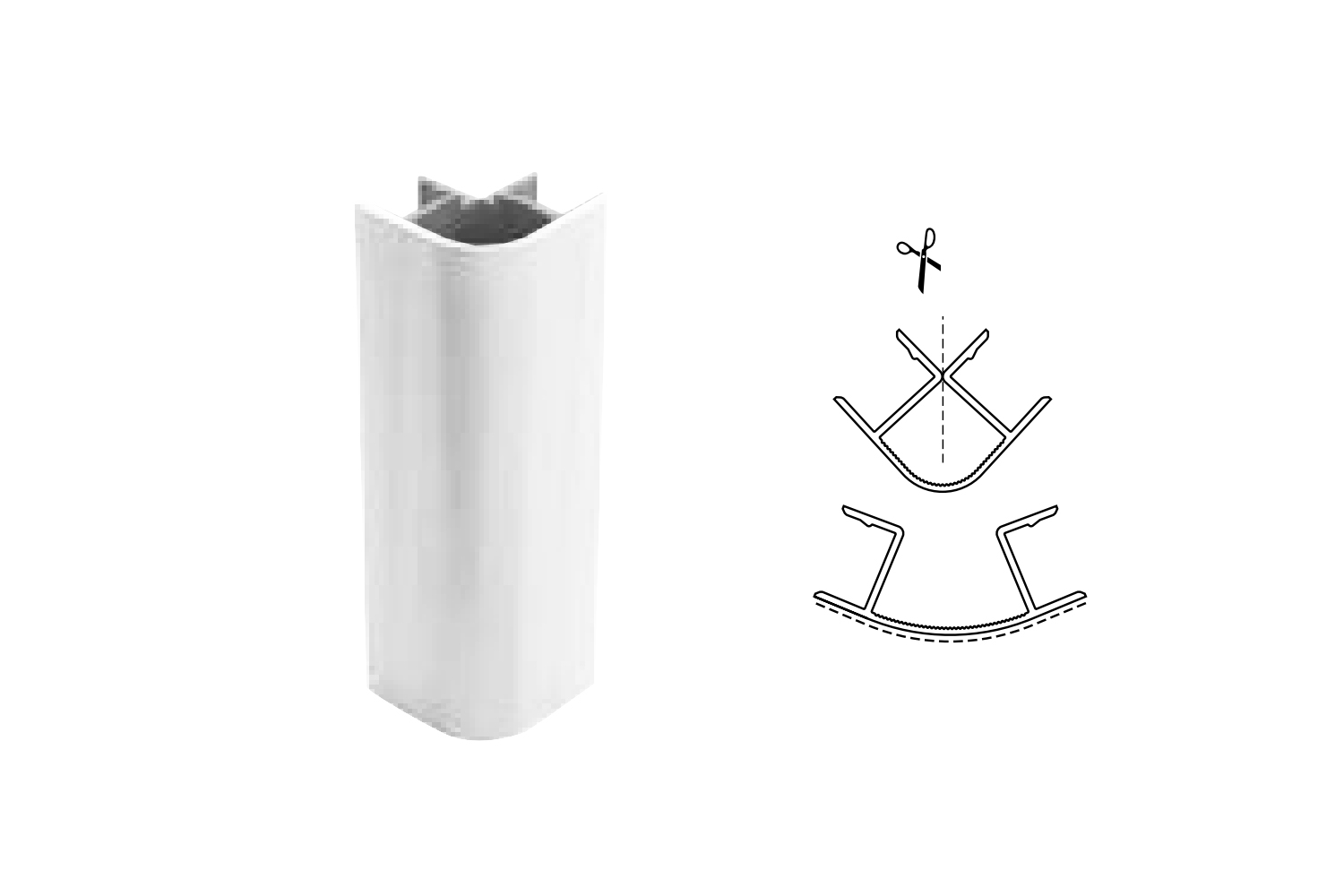 Flexibele buitenhoek 90°/135° - afgerond - mat wit