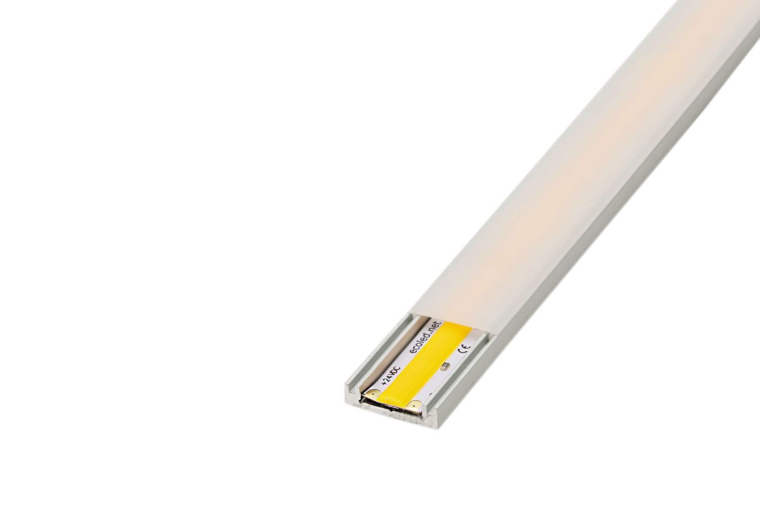 Led inbouw profiel - milaan slim - rvs-look - 3000mm - incl. afdekprofiel