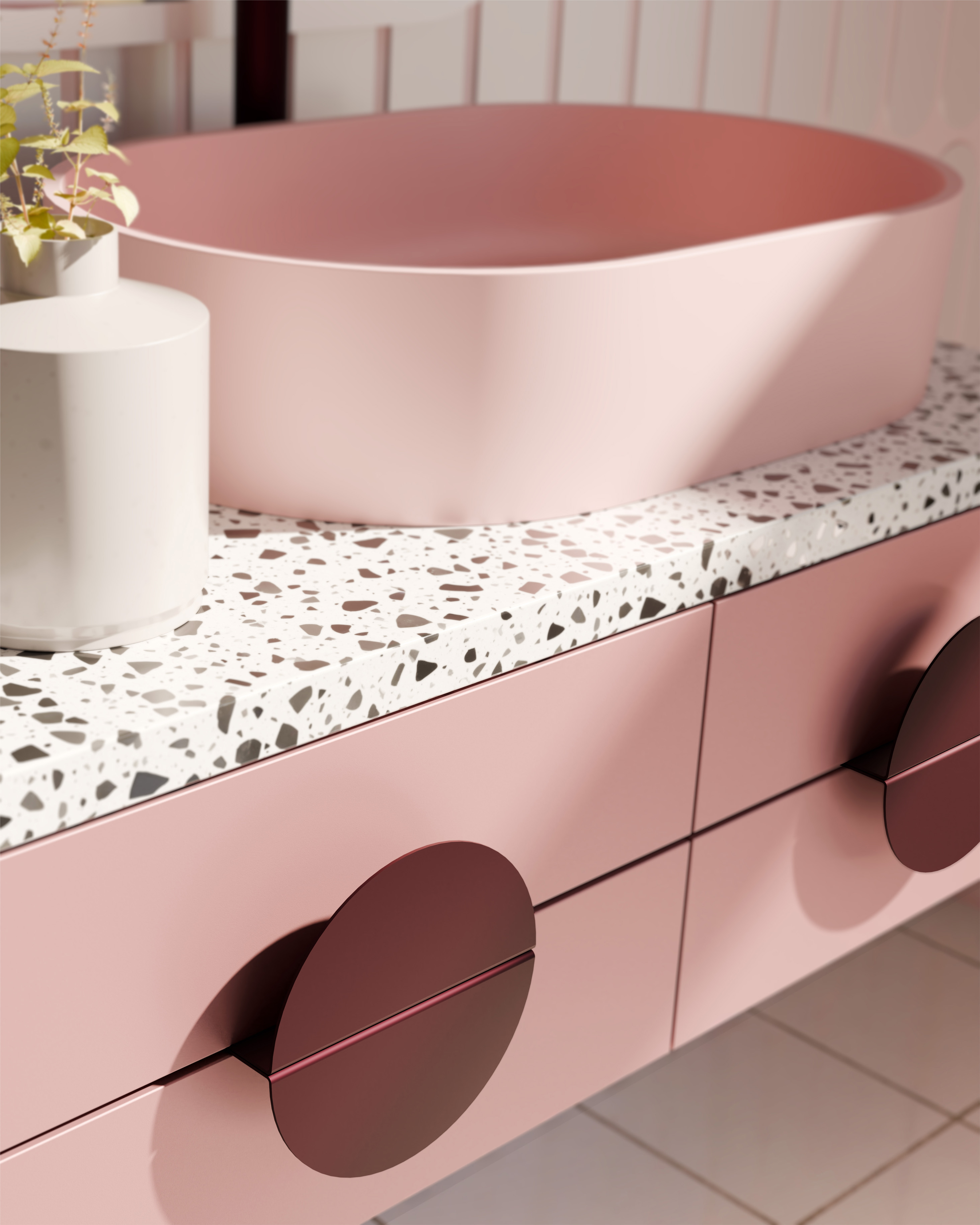 Metalen handgreep - Zoria - burgundy