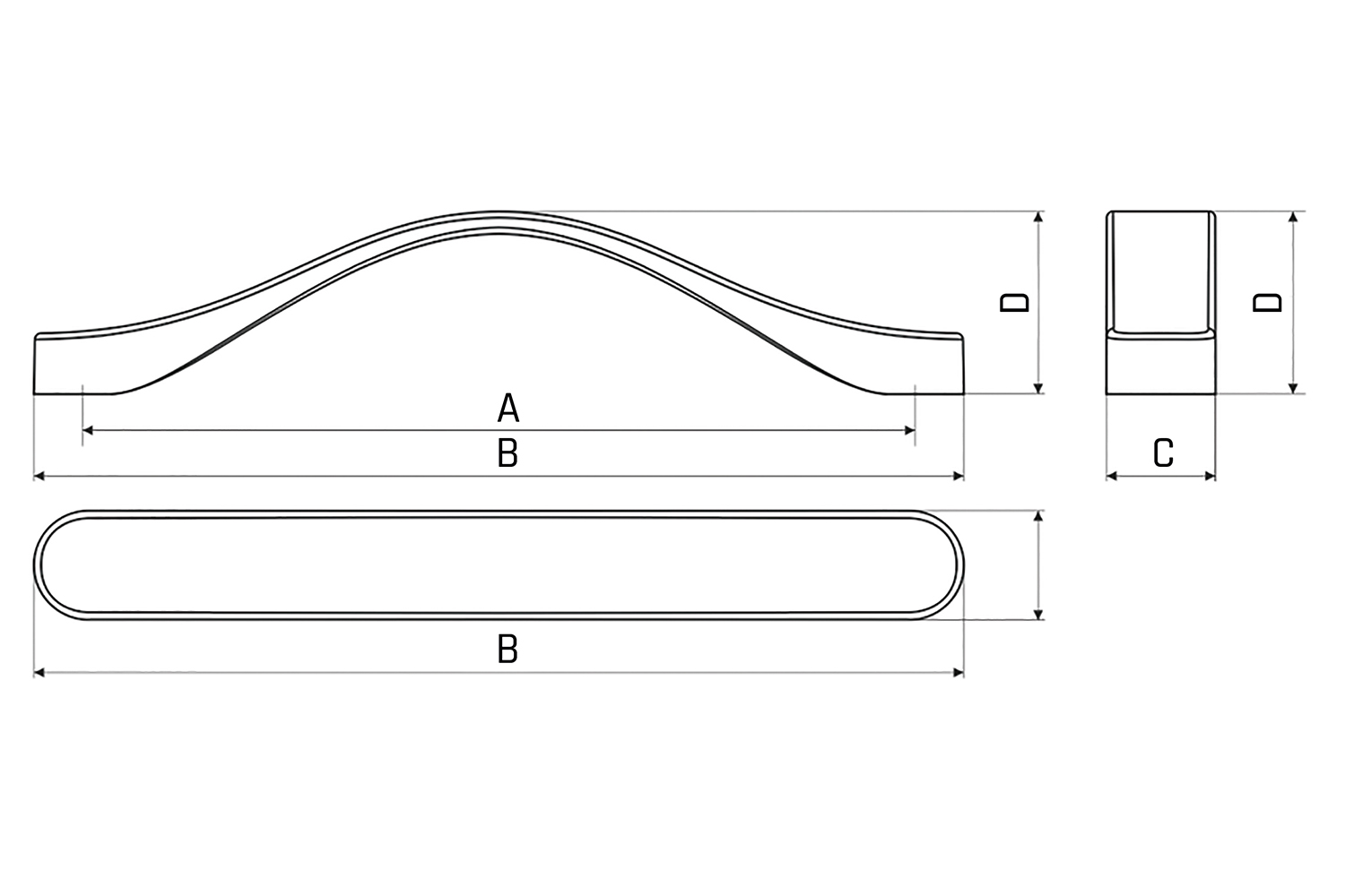 Metalen handgreep - Denver - chroom