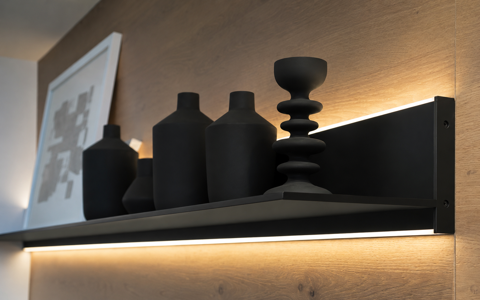LED wandplank - Pavo - zwart