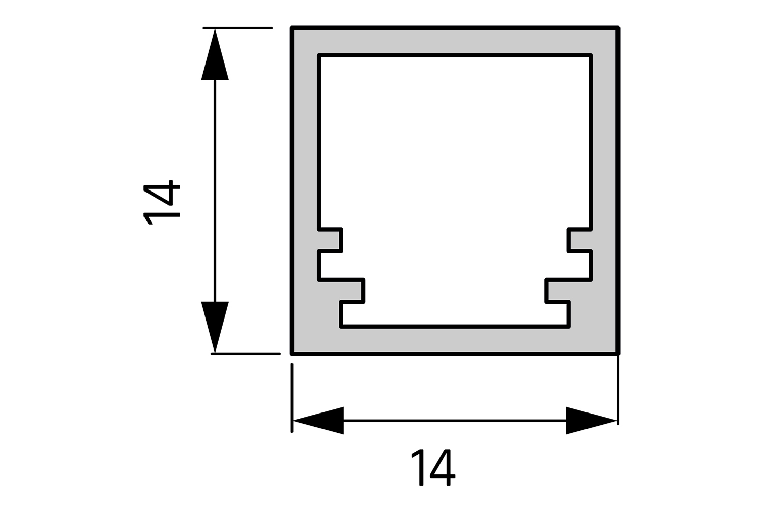 Led opbouw profiel - fineline - transparant - 2000mm