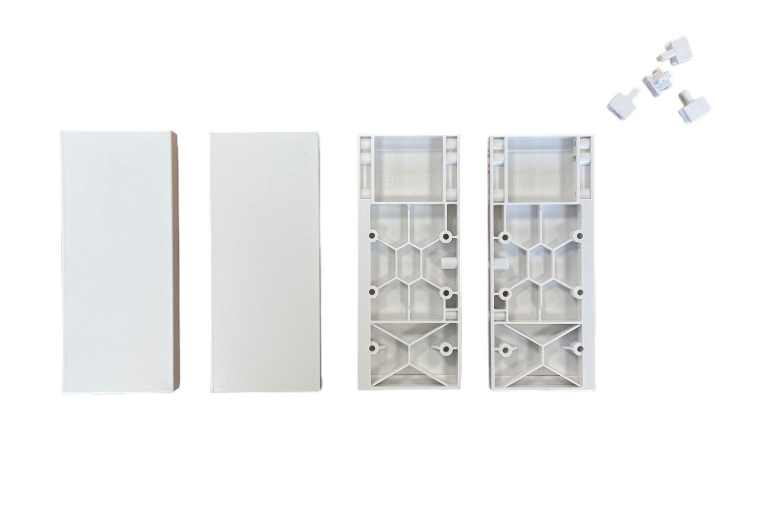 Slimbox - set frontadapter en afdekkappen voor binnenlade h:120mm - mat wit