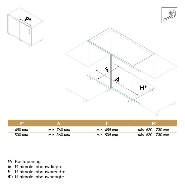 1/2 rond zwenkplateau - 450mm - melamine/chroom