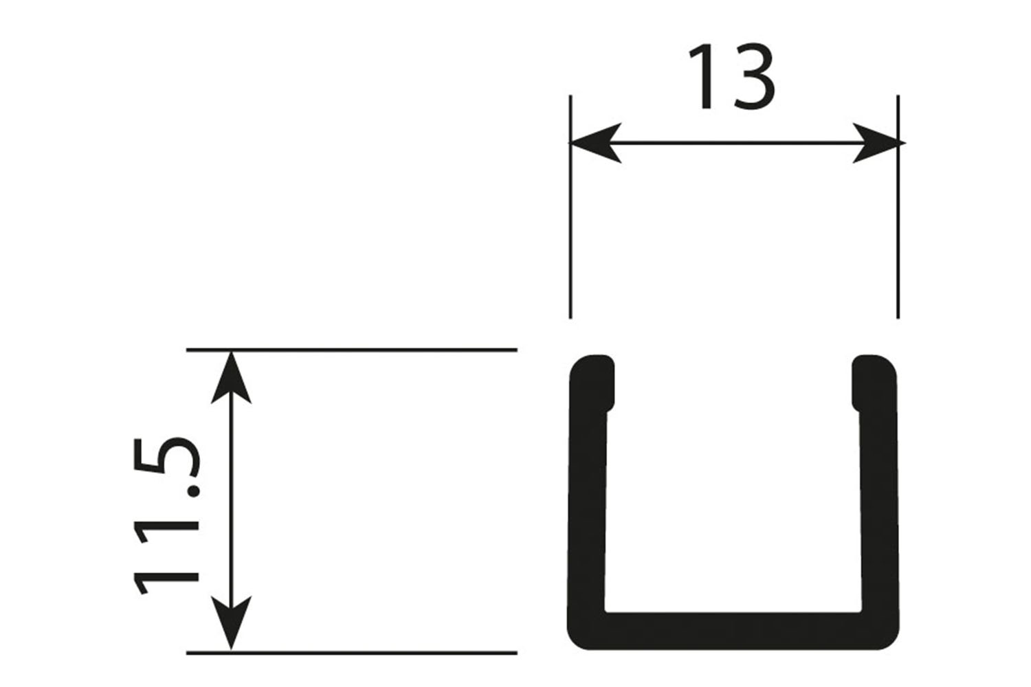Deurprofiel - voor Junior 6 - 2000mm - aluminium - mat-zilver - laag model