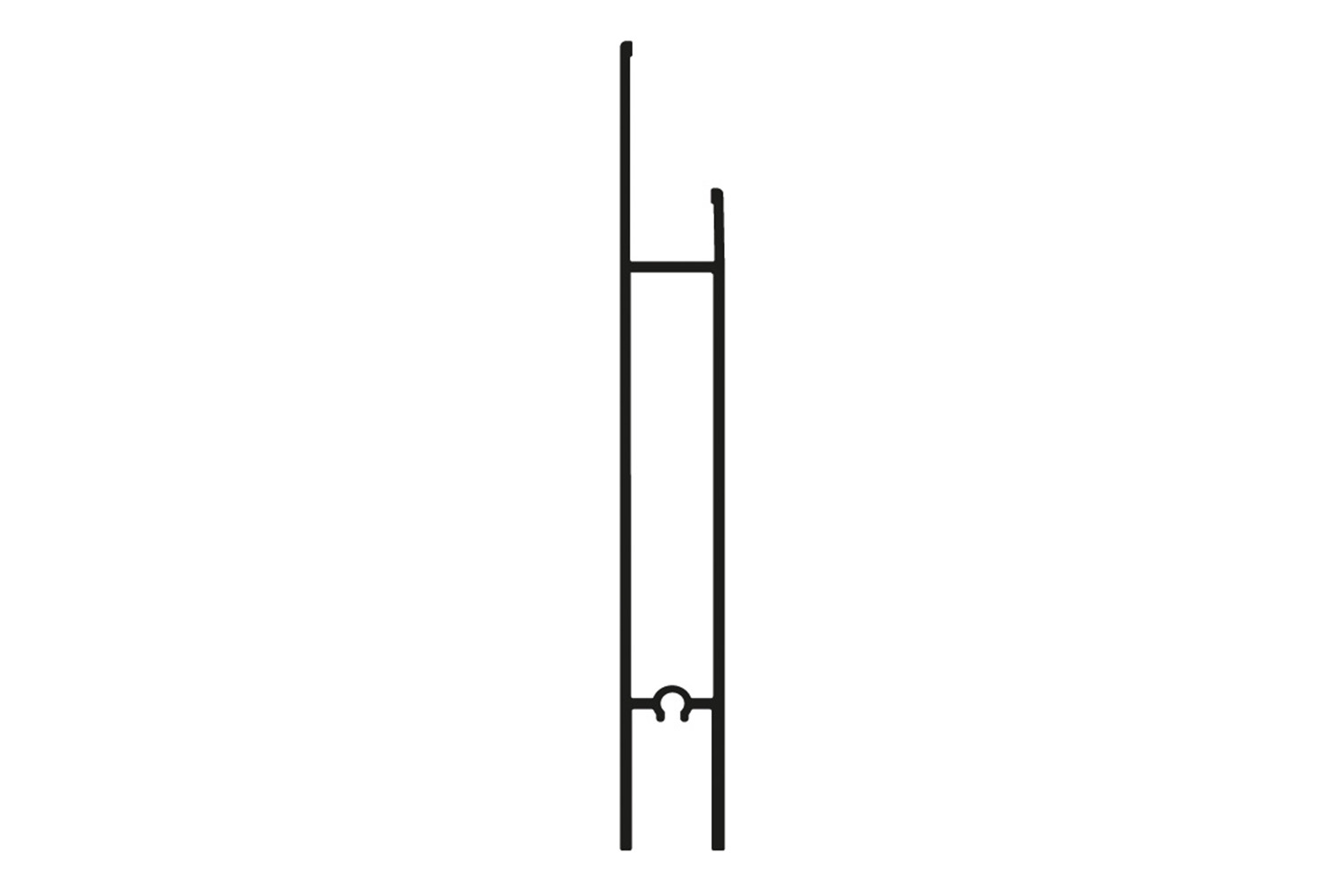 Deurprofiel - voor Junior 6 - 2000mm - aluminium - zwart - hoog model