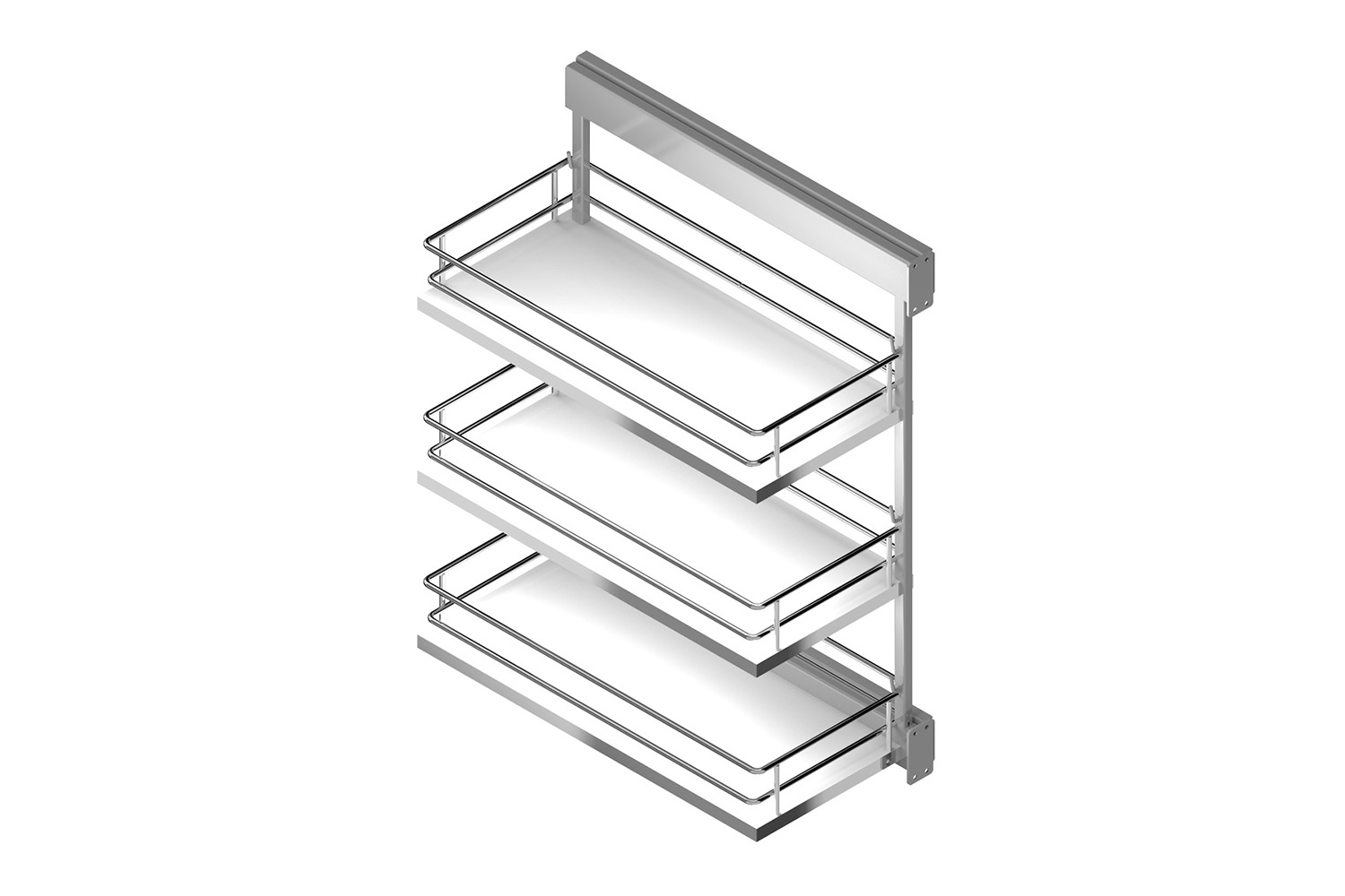 Uittrekframe met 3 manden met melamine bodem