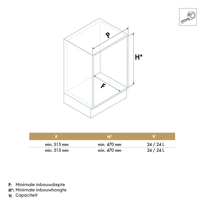 Luxe inbouwprullenbak - antraciet - 400mm