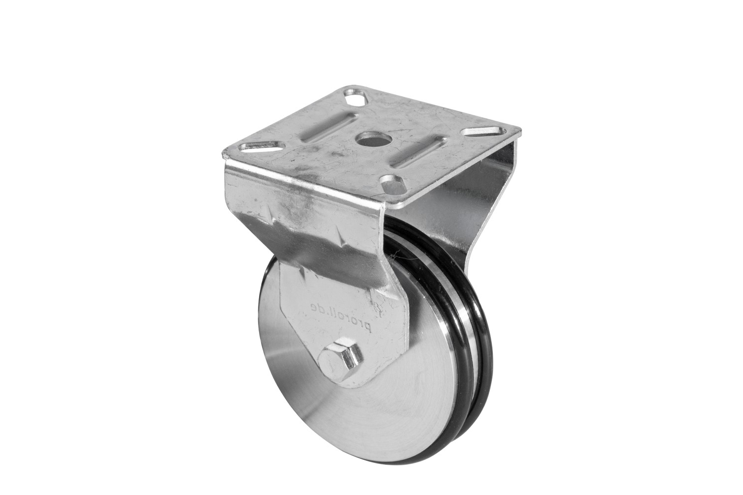 Apparatenbokwiel - massief alu - plaatbevestiging - verzinkt