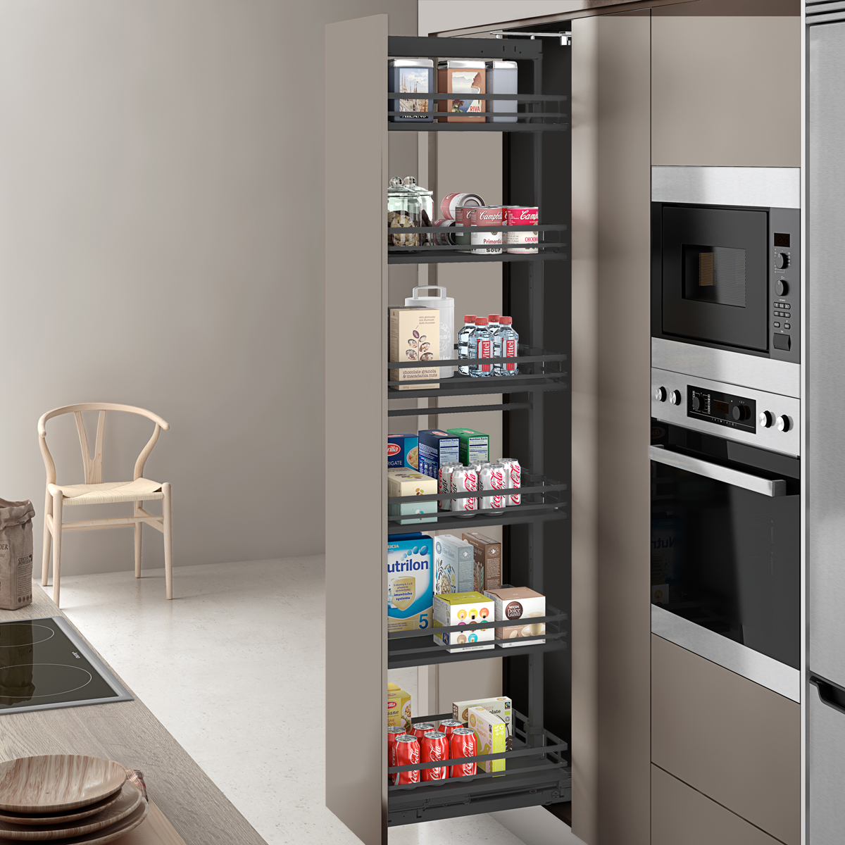 Antraciete apothekerskast - 190-230cm hoog - 300-350mm breed