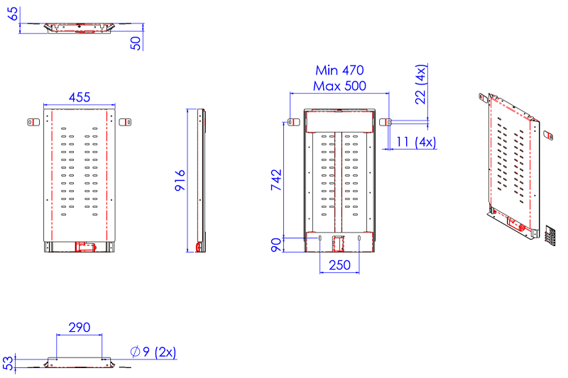 Tv-lift - voor tv's van 40-55 inch