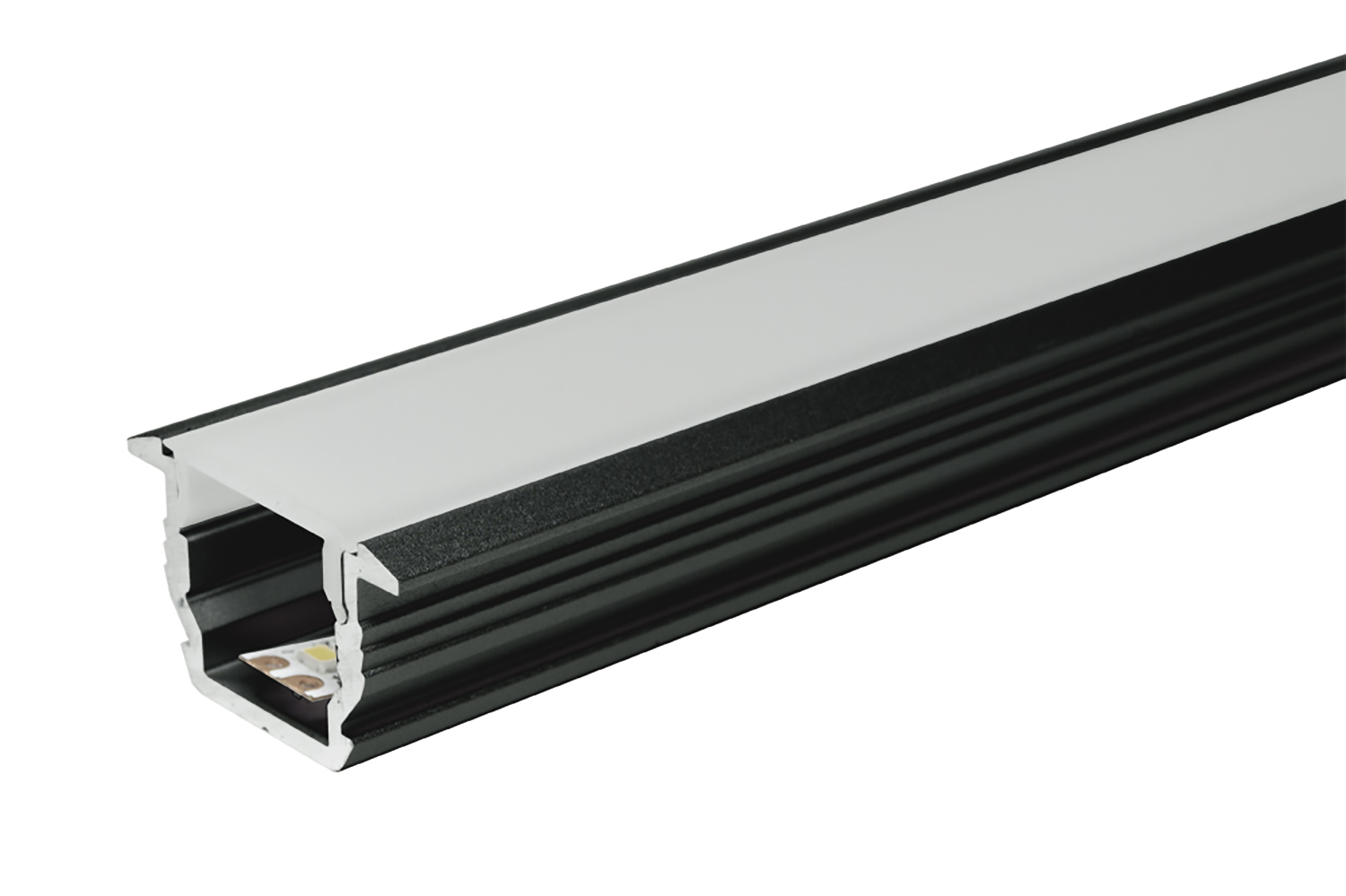 Led inbouw profiel - manila IV - zwart - 2500mm - incl. opaal afdekprofiel