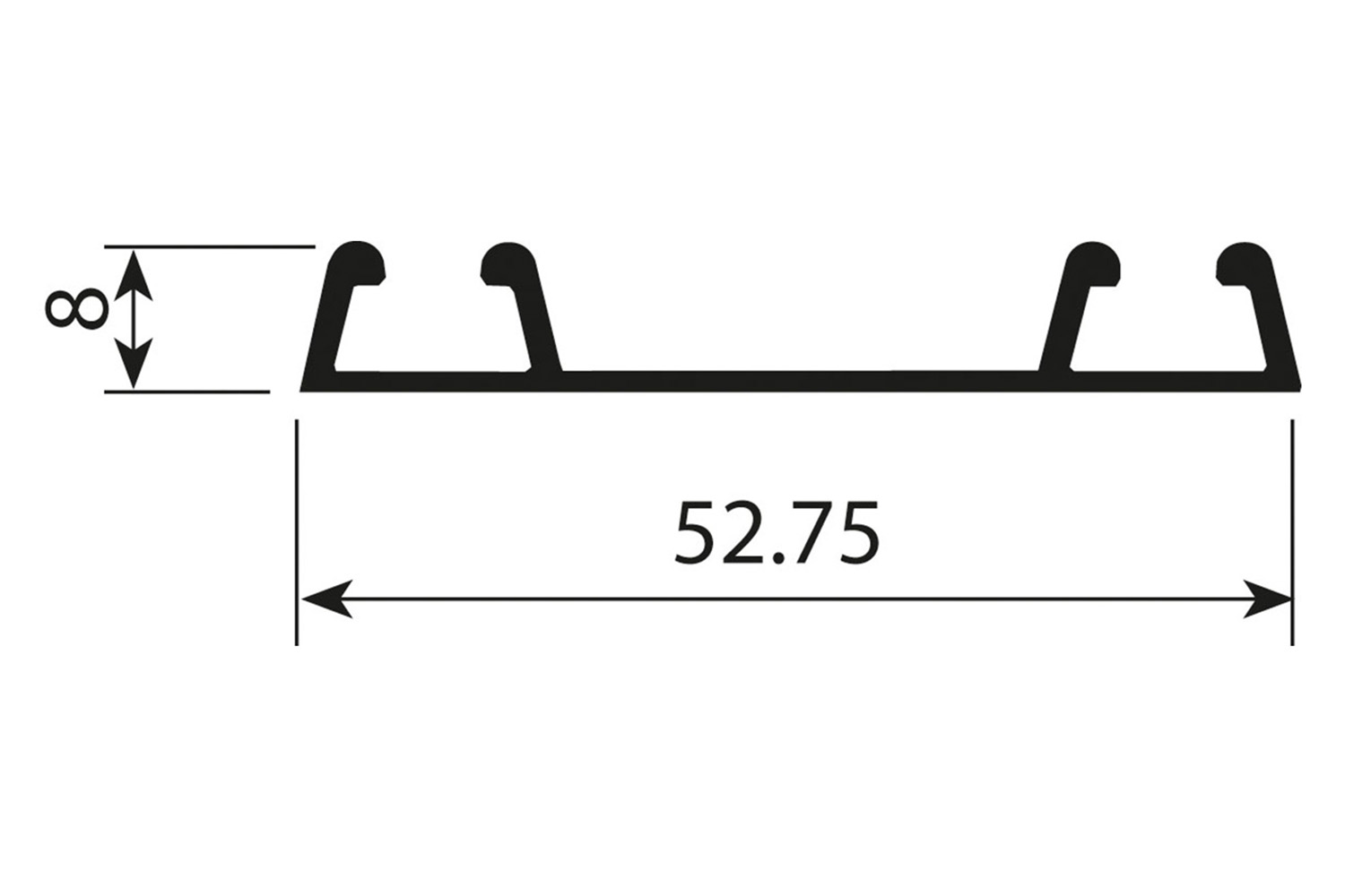 Onderrail - junior 6 schuifdeursysteem - 2m - struct-mat zwart Onderrail - junior 6 schuifdeursysteem - 2m - struct-mat zwart