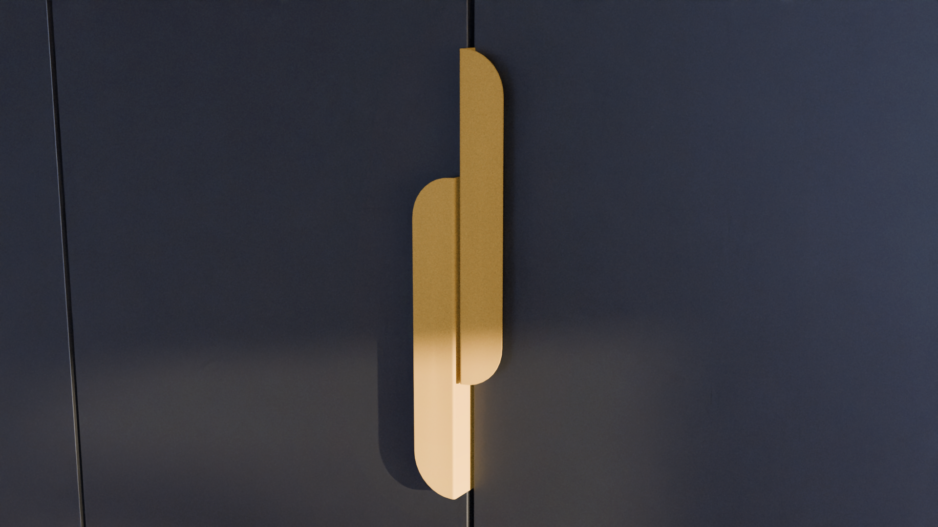 Metalen hoekgreep Zoria long - mat goud