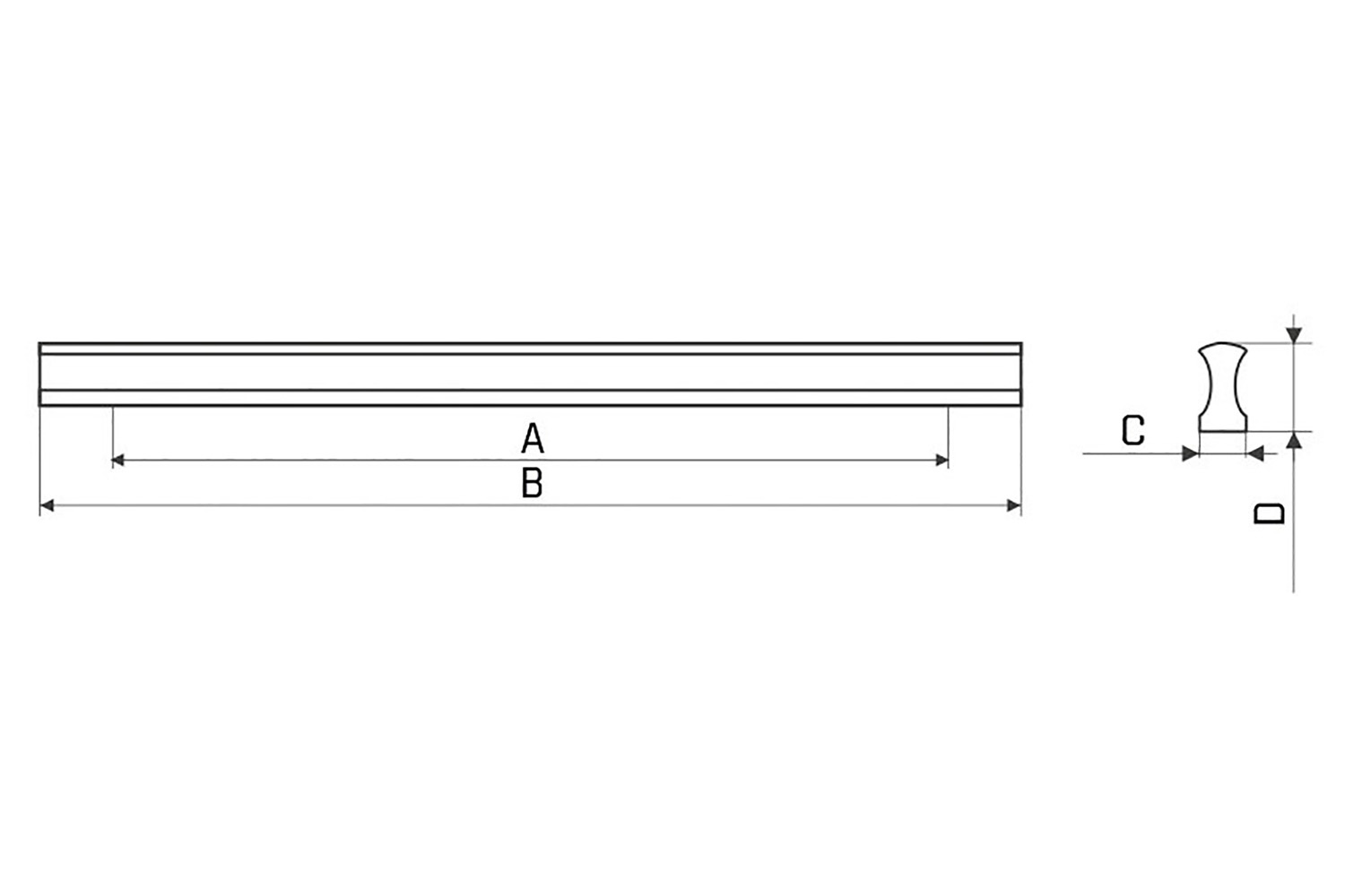 Metalen handgreep Manchester - aluminium