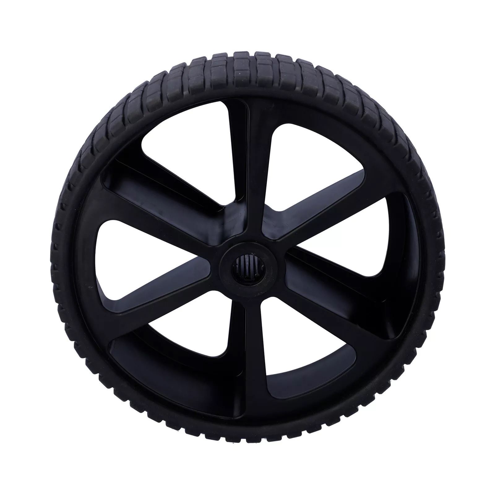 Los wiel met rubberband - 260x80mm - kunststof spaakvelg zwart - rollager - 150kg - asgat diameter 20mm