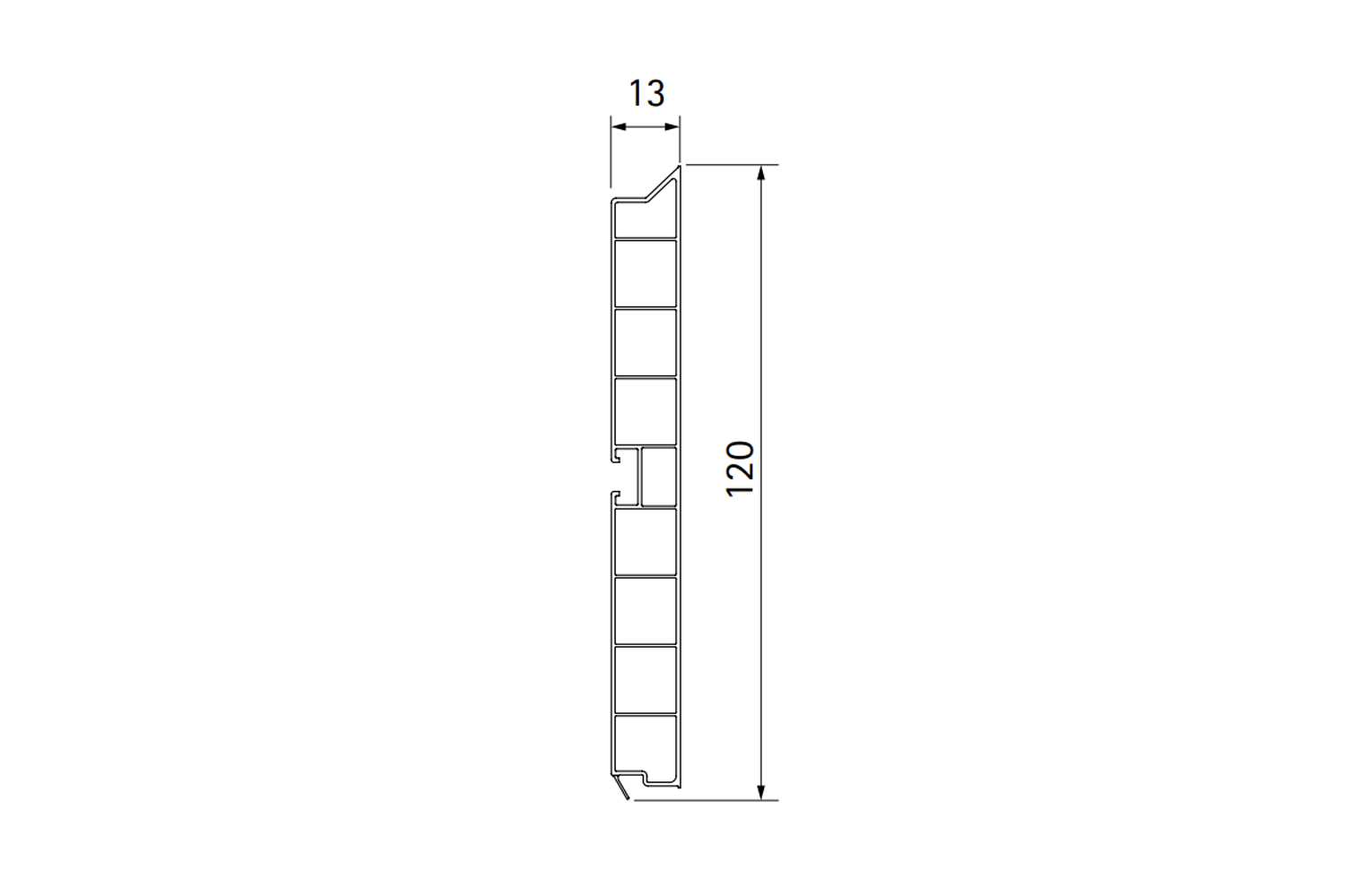 Keukenplinten - mat wit - 12cm hoog - monsterstukje Keukenplinten - mat wit - 12cm hoog - monsterstukje