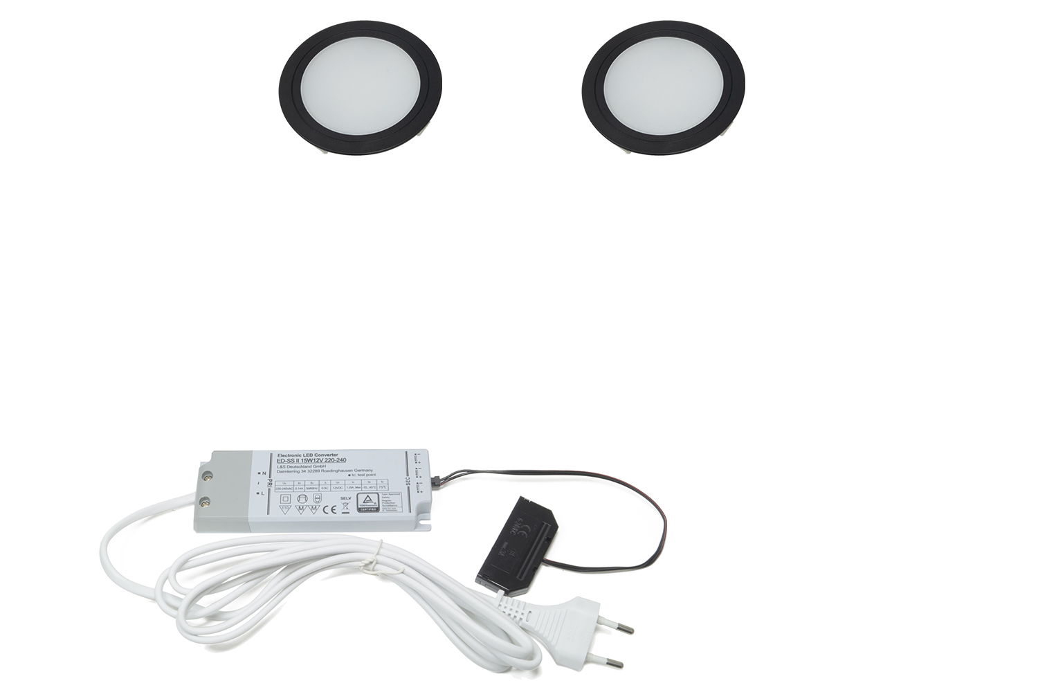 Chip - inbouw led spots - mat zwart - set van 2 - 3000K