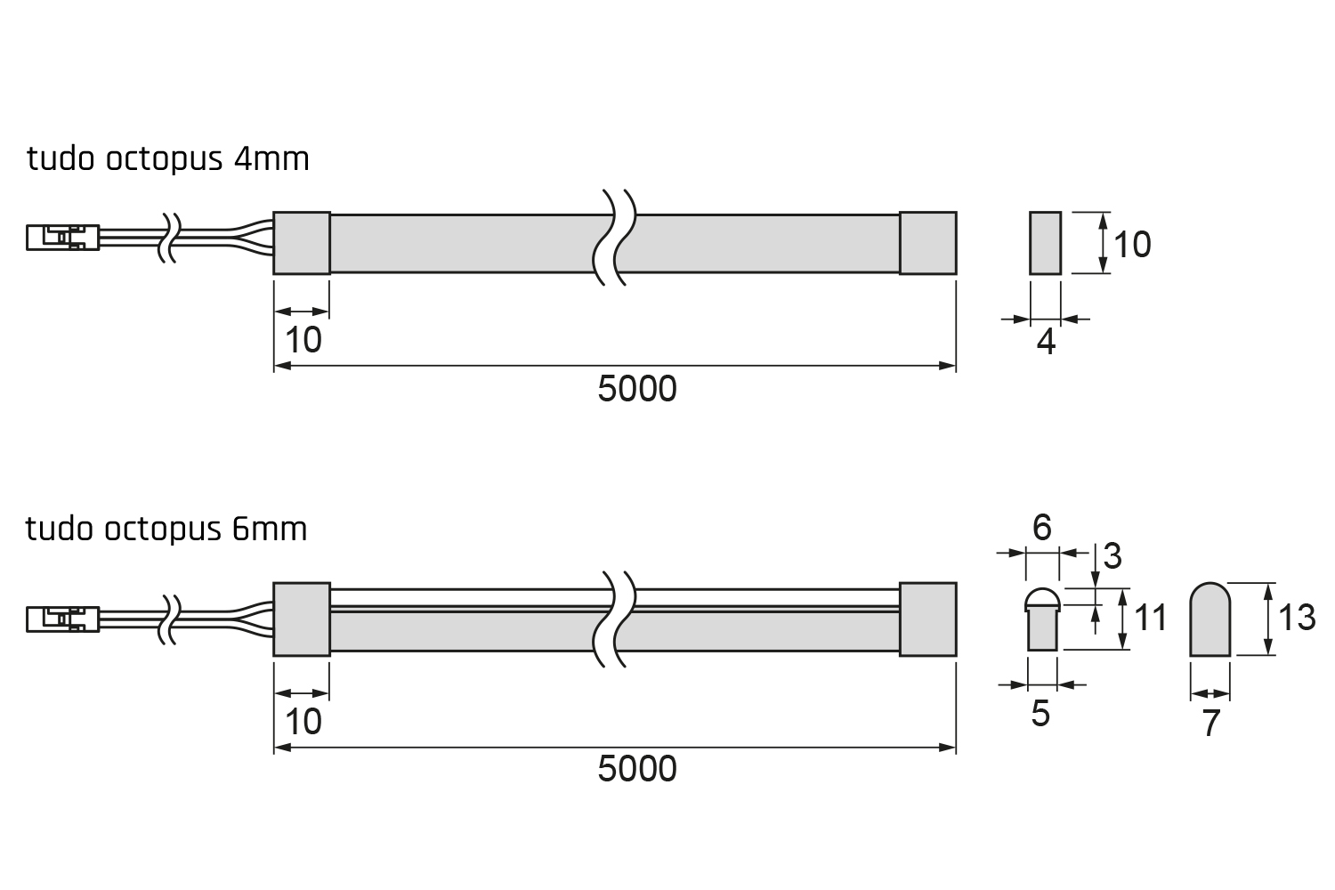 Flexibele LED band Octopus 12V - emotion - 2200mm