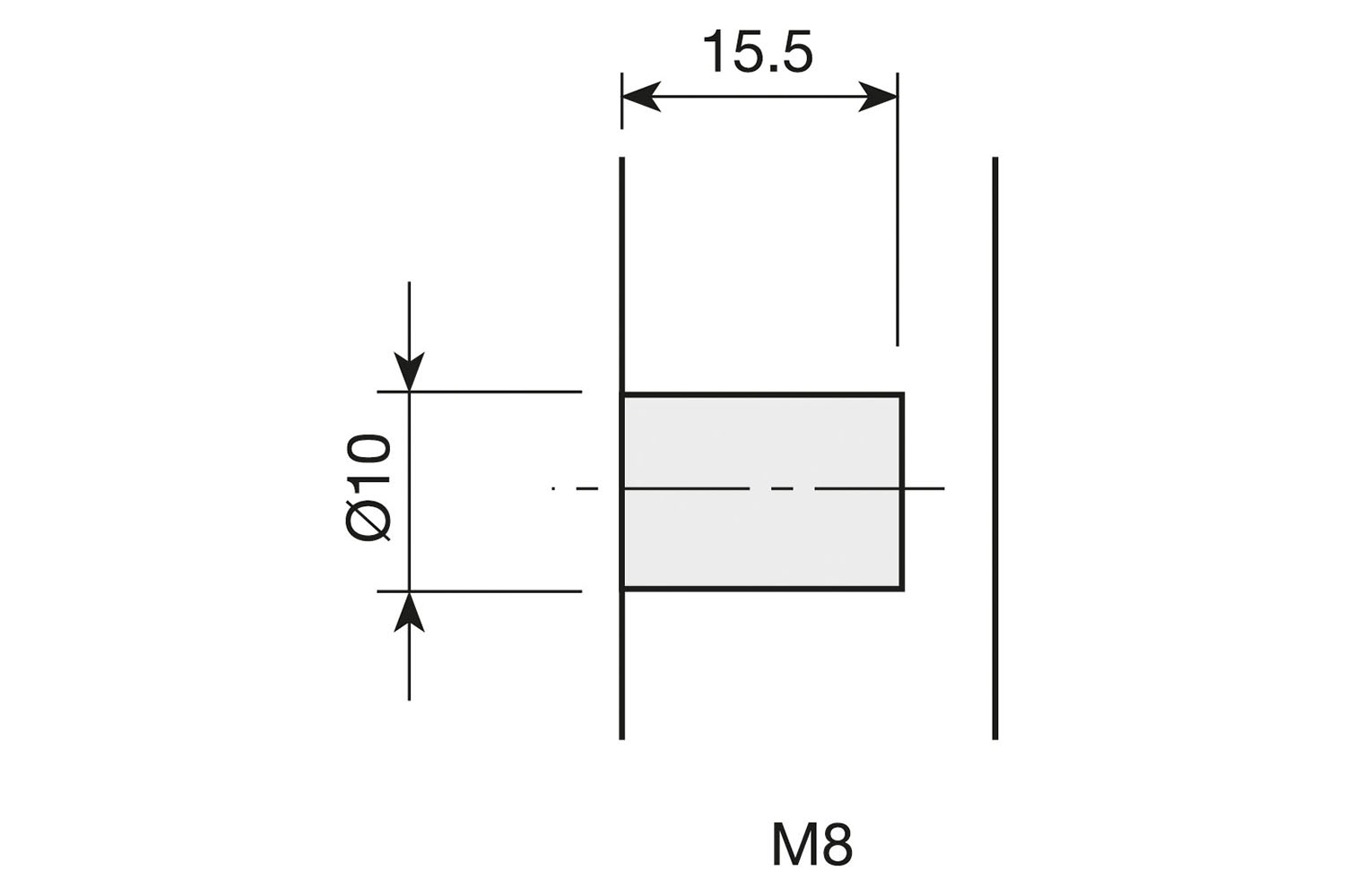 Mof - M8 - Ø10 x 15mm - zamak