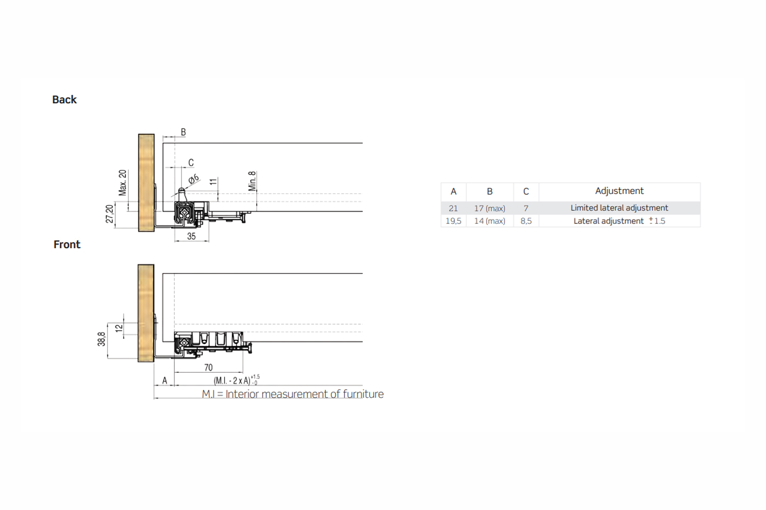 Set kogelladegeleiders - Komplet - 300mm - bodemmontage - softclosing