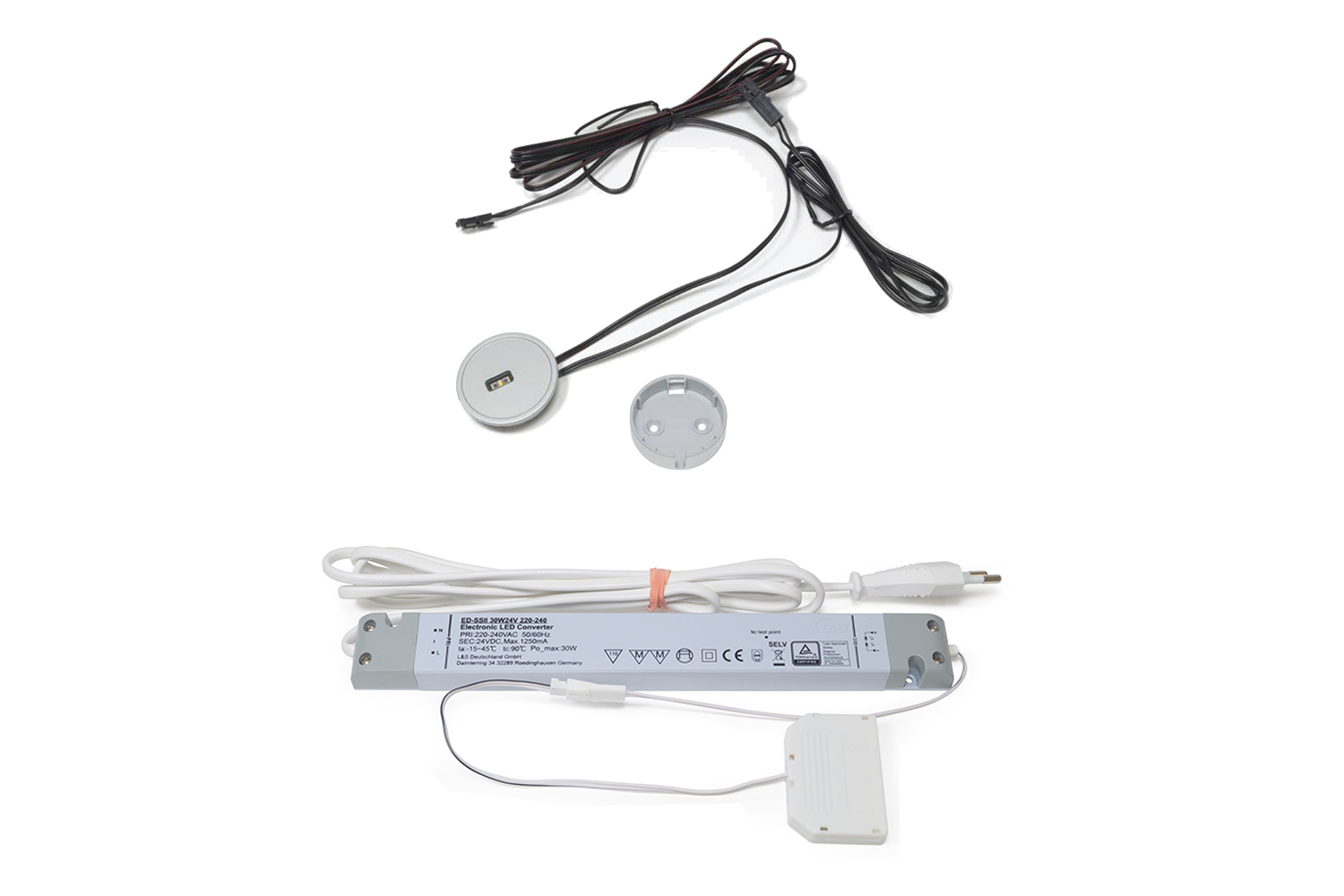 Startset trafo - 24v - 30w - met inbouwdimmer - met 6-weg aansluiting - kleurtemp. instelbaar - 1-kanaals
