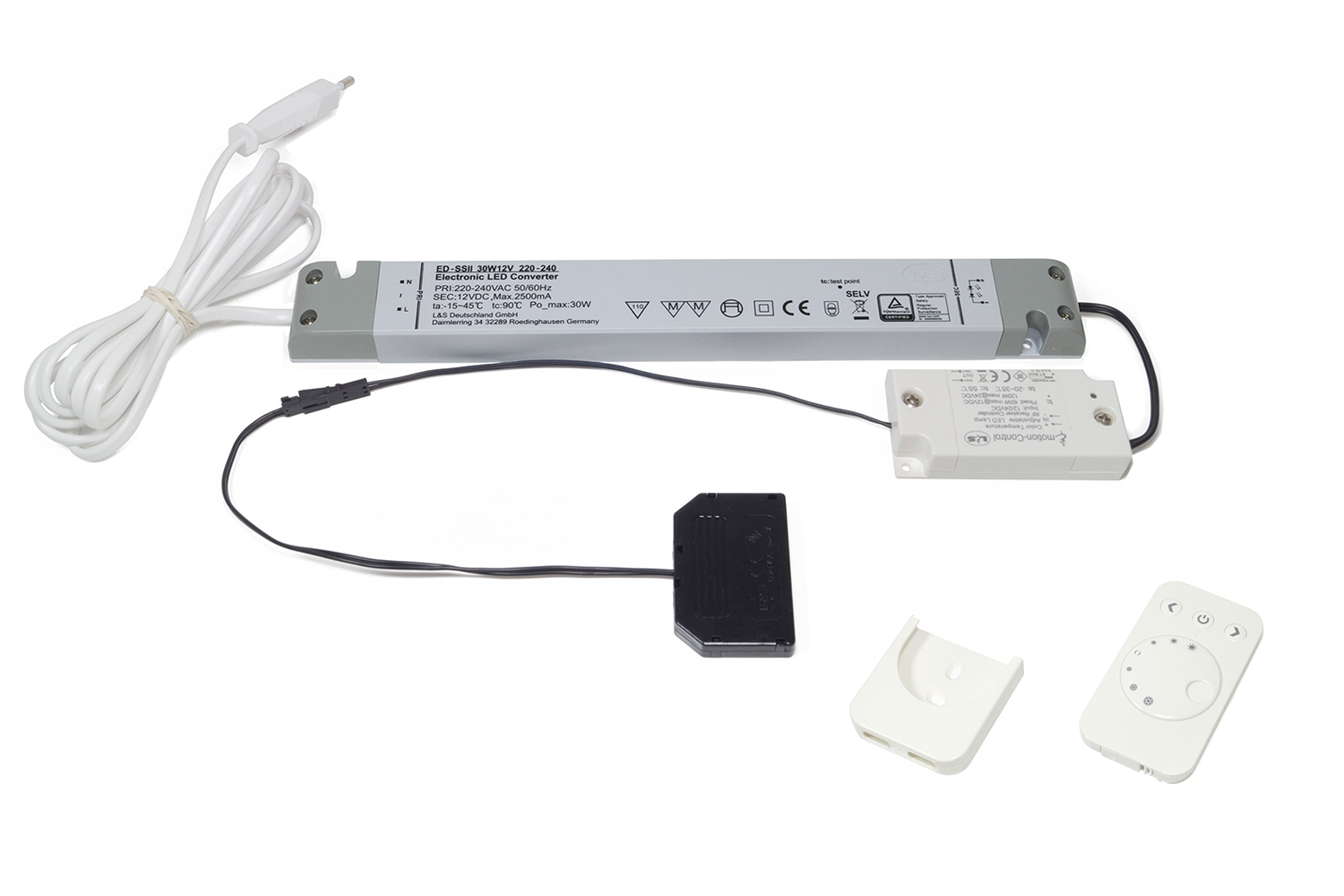Startset LED trafo - Emotion - 24V - 30W - witte 1-kanaals afstandsbediening