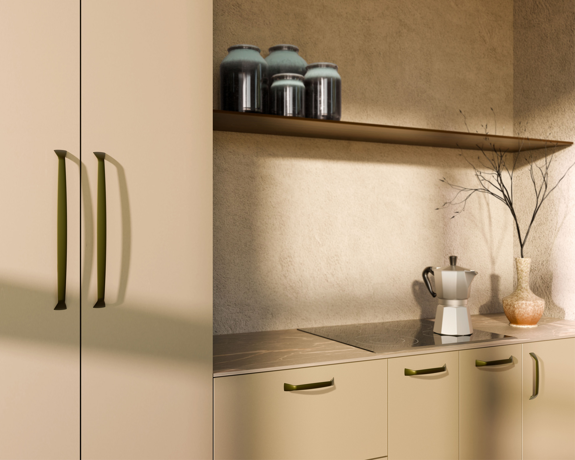 Metalen handgreep - Songo - olive bronze