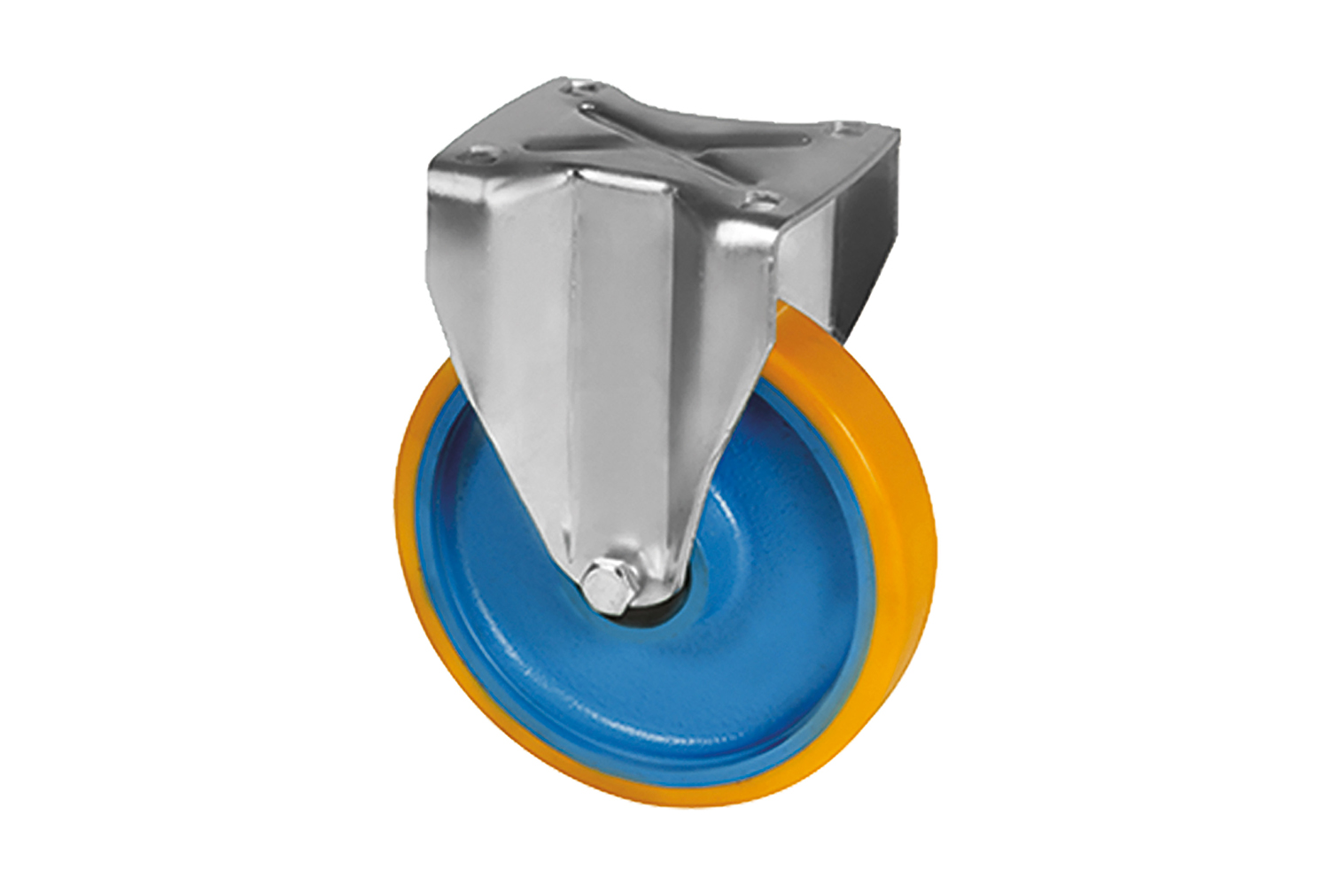 Bokwielen met PU loopvlak en gietijzeren kern