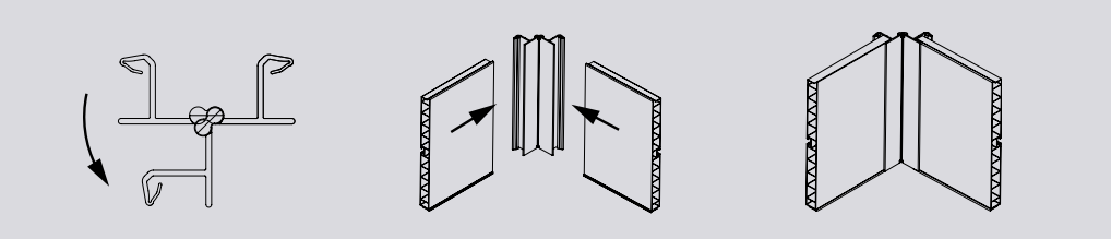 Flexibele binnenhoek 90° - mat zwart - 100mm