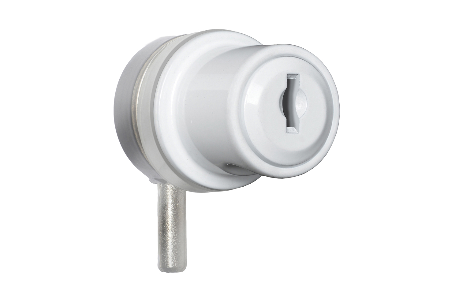 Glasslot - links - voor glazen deuren tot 6mm - zamak - wit (excl. inzetcilinder)