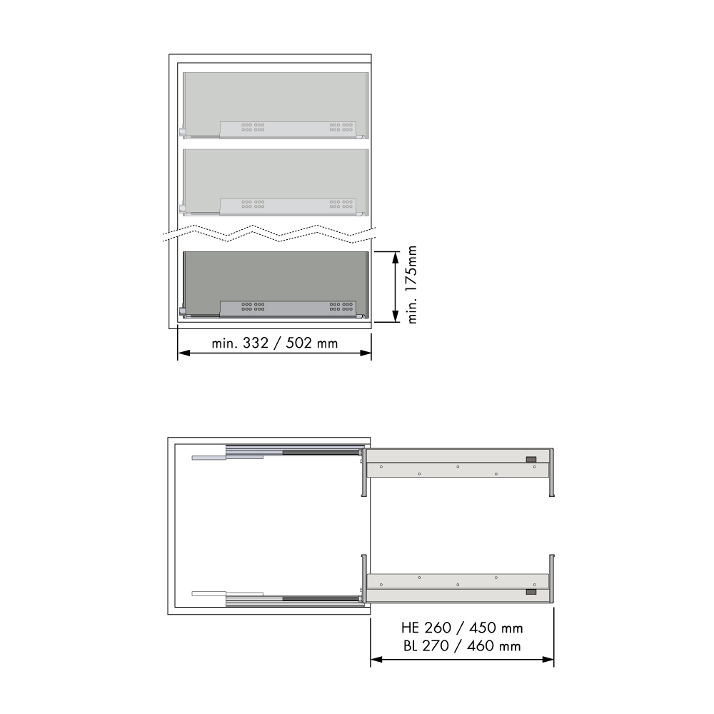 Chic Line lade - softclose - 175 hoog