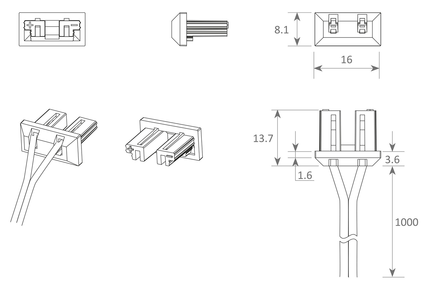 Eindkappenset Cut&Connect - Milaan - zwart